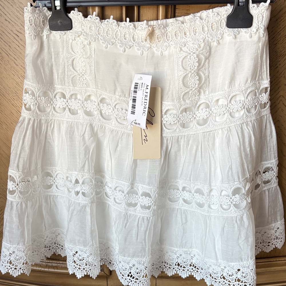 Elan White Lace Mini Skirt